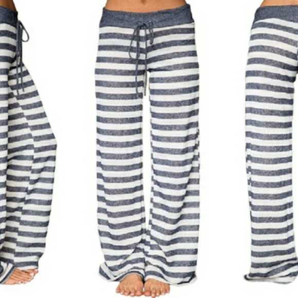 Lilly Posh Other - Lilly Posh Women's Stripe Flare Pants - Blue